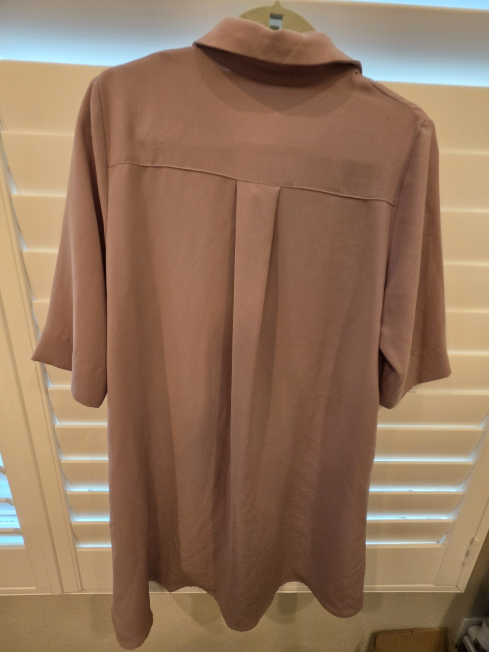 Women's Dusty Rose Short-Sleeve Shirt Dress